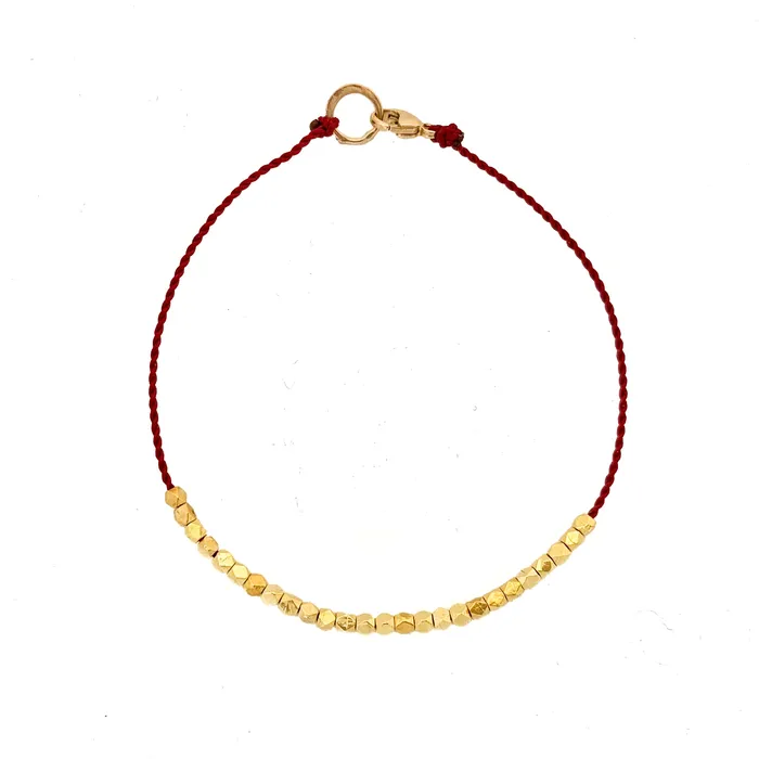Bracelets 14k solid gold friendship bracelet Vivien Frank Designs