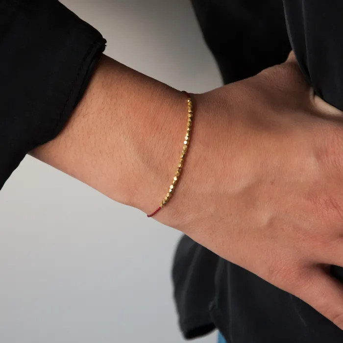 Bracelets 14k solid gold friendship bracelet Vivien Frank Designs