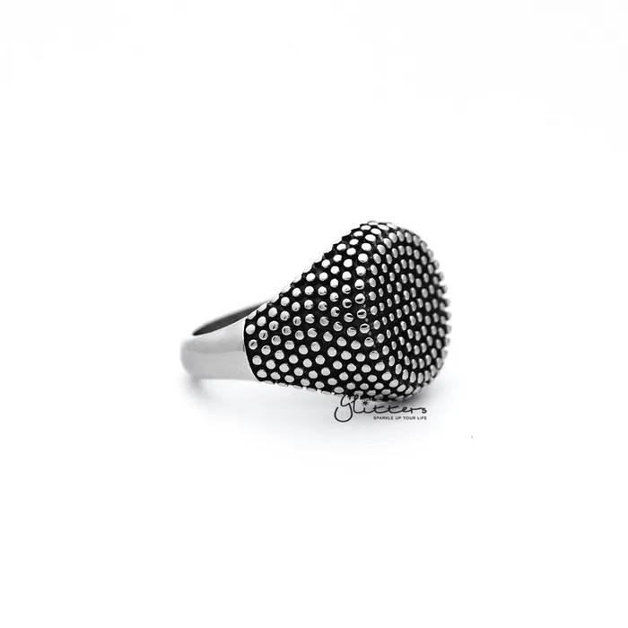 Bracelets Glitters Stainless Steel Antiqued Circle Shape Dot Casting Mens Rings