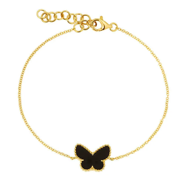 Bracelets Izakov Diamonds Fine Jewelry 14K Gold Gemstone Butterfly Bracelet