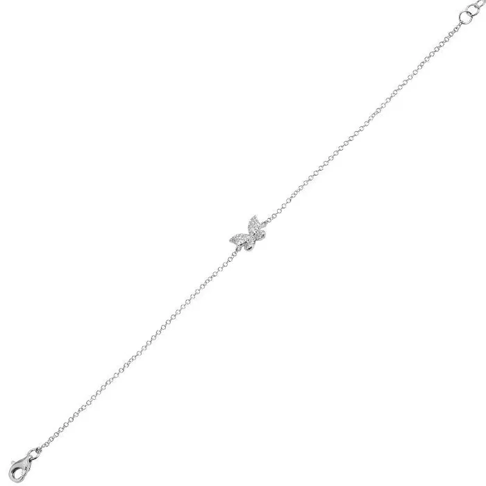 Bracelets Izakov Diamonds Fine Jewelry 14K Gold Micro Pave Diamond Butterfly Bracelet