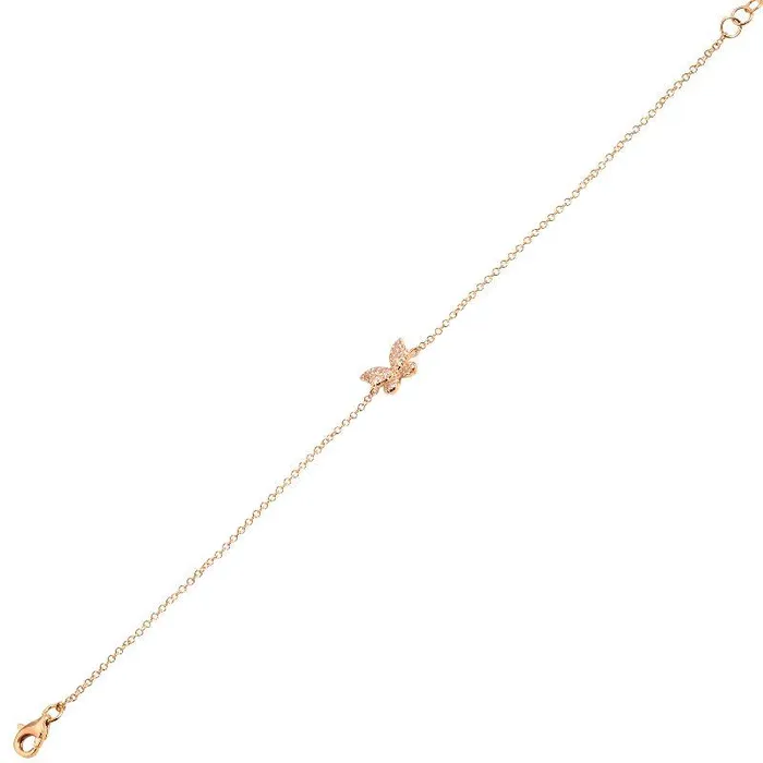 Bracelets Izakov Diamonds Fine Jewelry 14K Gold Micro Pave Diamond Butterfly Bracelet