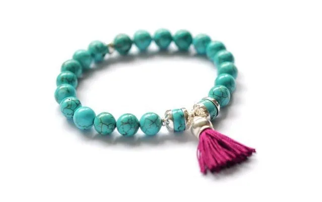 Bracelets Turquoise Bead and Tassel bracelet Vivien Frank