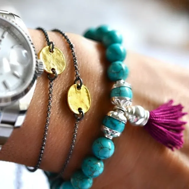 Bracelets Turquoise Bead and Tassel bracelet Vivien Frank