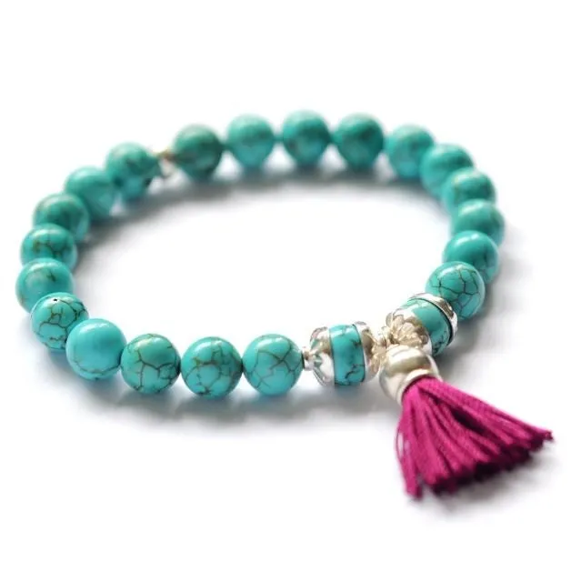 Bracelets Turquoise Bead and Tassel bracelet Vivien Frank