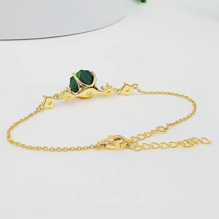 Bracelets Uniquelan Jewelry Raw Green Tourmaline Bracelet
