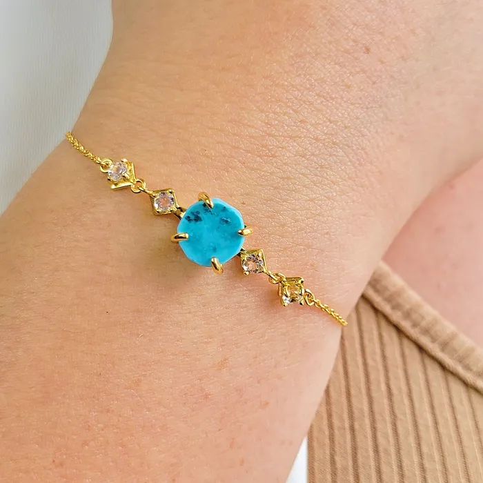 Bracelets Uniquelan Jewelry Raw Turquoise Bracelet and Ring Set Bracelets Uniquelan Jewelry Raw Turquoise Bracelet and Ring Set