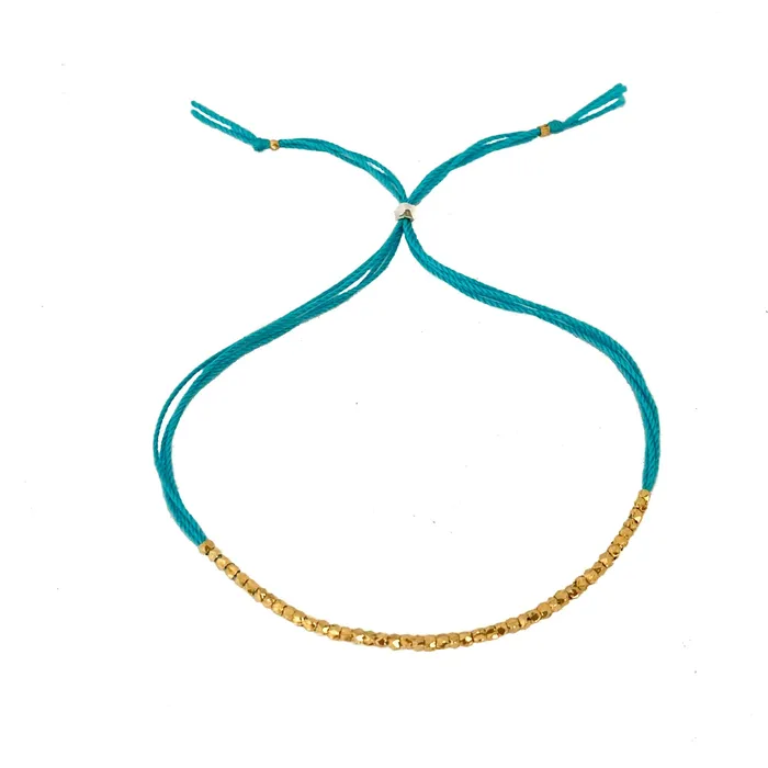 Bracelets Vivien Frank Turquoise with Gold friendship bracelet