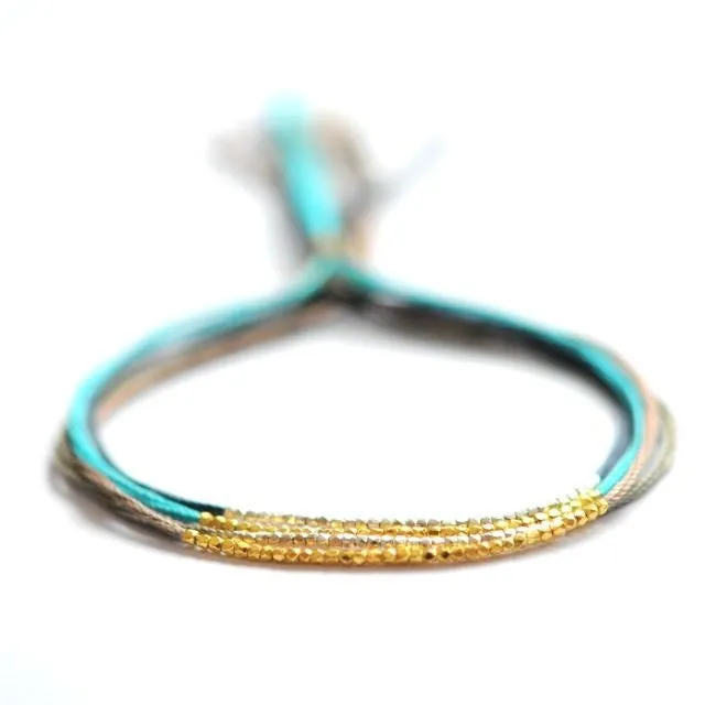 Bracelets Vivien Frank Turquoise with Gold friendship bracelet