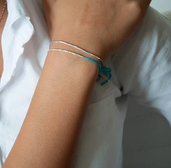 Bracelets Vivien Frank Turquoise with Gold friendship bracelet