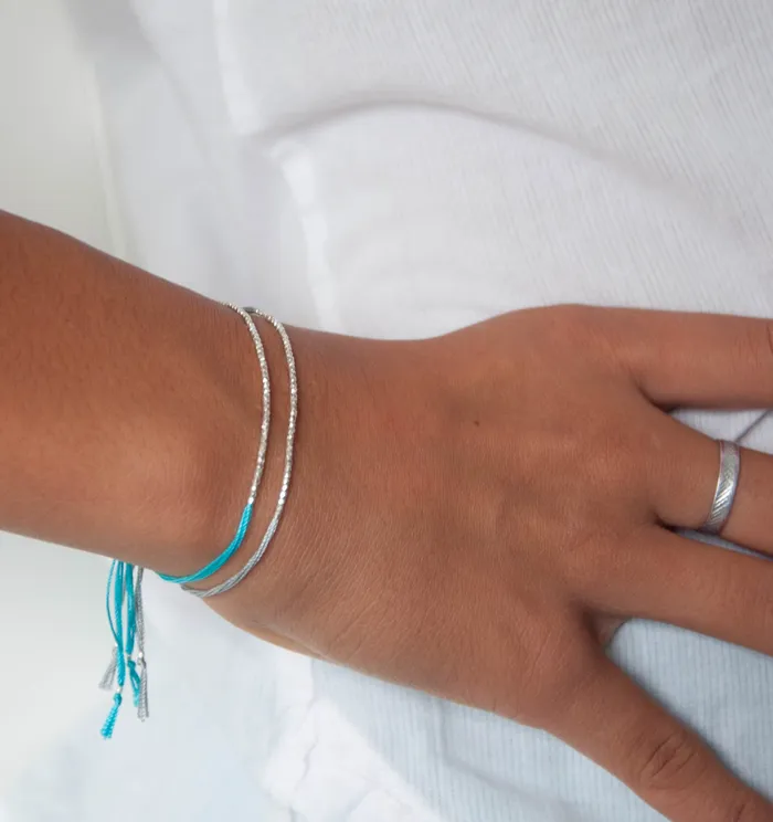 Bracelets Vivien Frank Turquoise with Gold friendship bracelet
