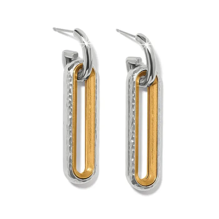 Brighton Earrings Ferrara Medici Two Tone Long Post Drop Earrings