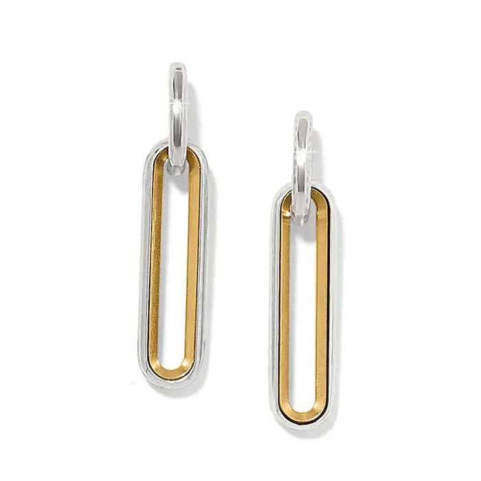Brighton Earrings Ferrara Medici Two Tone Long Post Drop Earrings