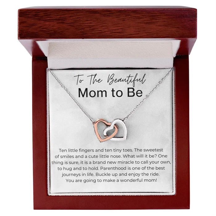 Buckle Up and Enjoy the Ride Gift for Mom to Be Interlocking Heart Pendant Necklace ShineOn Fulfillment Necklaces