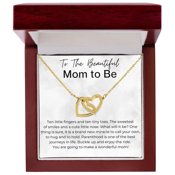 Buckle Up and Enjoy the Ride Gift for Mom to Be Interlocking Heart Pendant Necklace ShineOn Fulfillment Necklaces