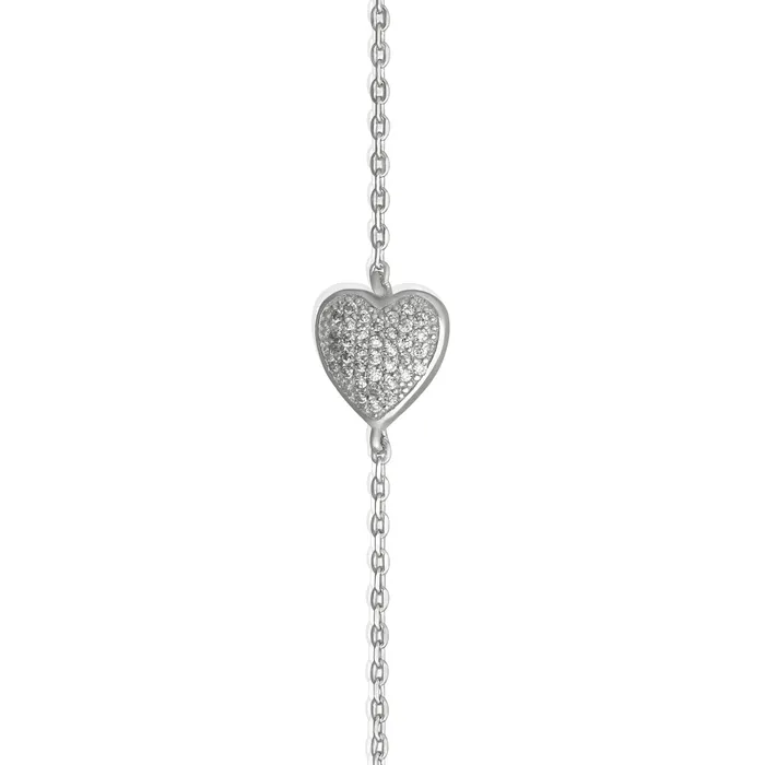 BZ7011 Pav Heart Cubic Zirconia Bracelet Teeda Bracelets