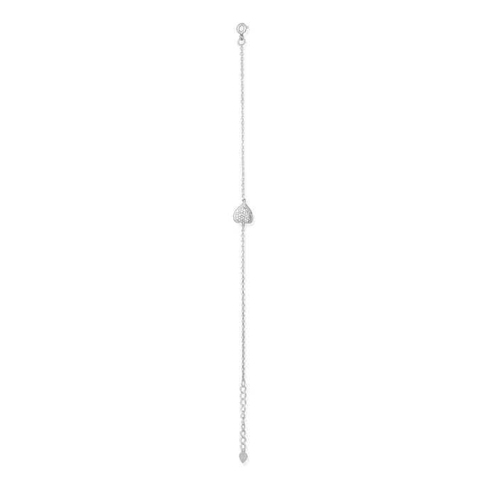 BZ7011 Pav Heart Cubic Zirconia Bracelet Teeda Bracelets