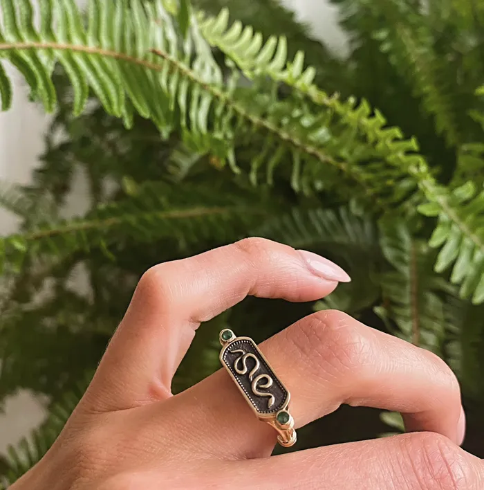 Ceylon 14k Gold Snake Ring Cival Casting Rings
