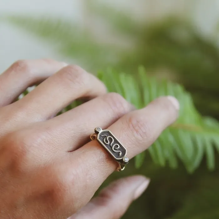 Ceylon 14k Gold Snake Ring Cival Casting Rings