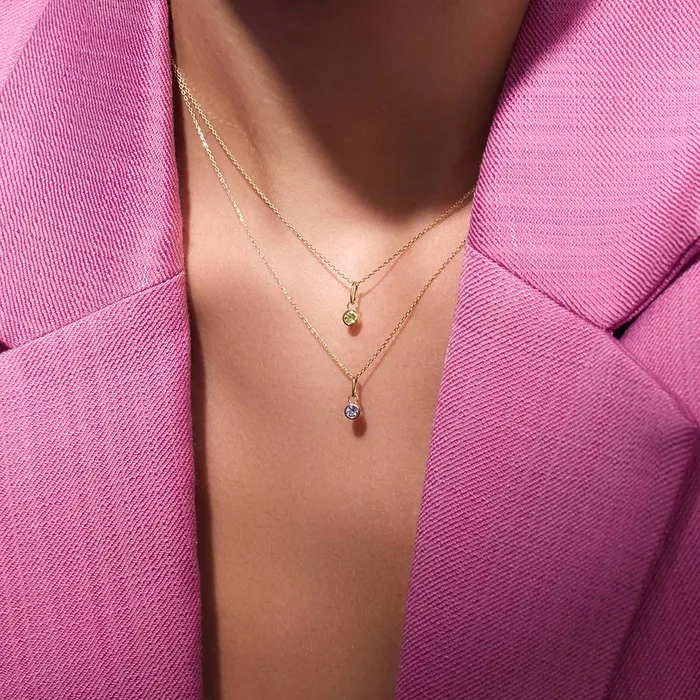 Charm Necklaces Birthstone Charm August Eline Rosina