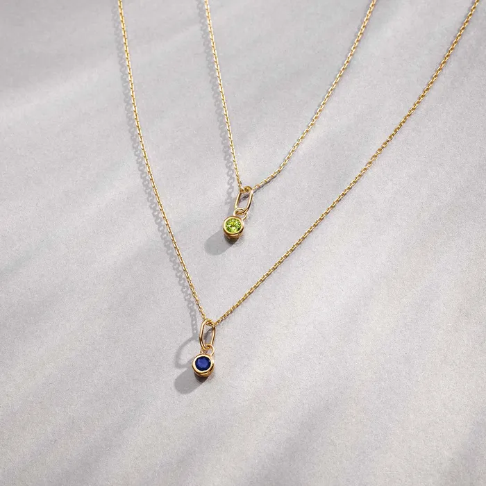 Charm Necklaces Birthstone Charm August Eline Rosina
