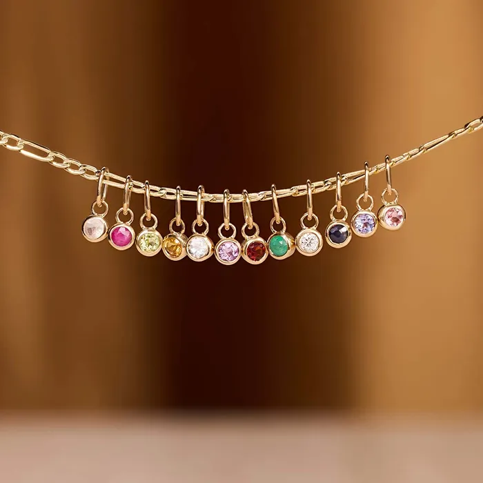 Charm Necklaces Birthstone Charm August Eline Rosina