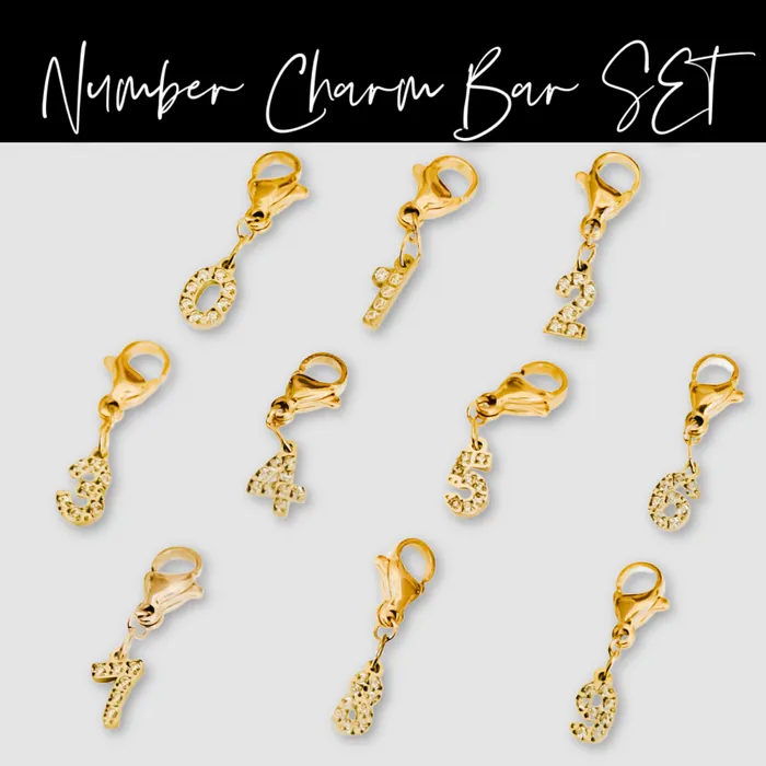 Charm Necklaces Jewelry Bundled Number Charm Bar Chanelle Charms WATERPROOF Wholesale