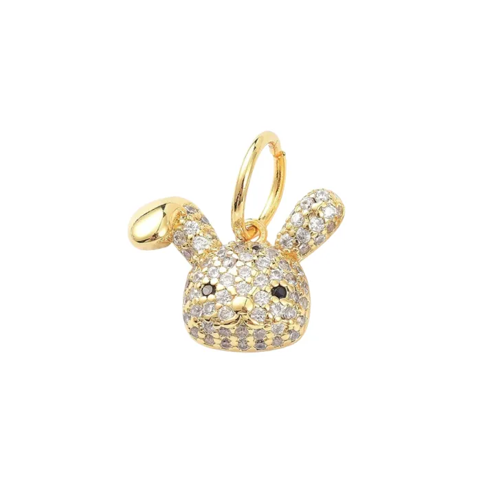 Charm Necklaces pau jewelry Bunny pave charm