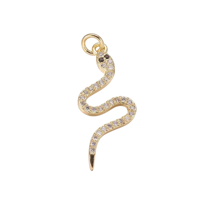 Charm Necklaces pau jewelry Snake pave charm