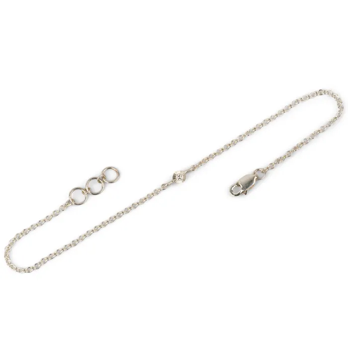 Corey Egan Bracelets Micro Aurora Chain Bracelet with Diamond in Sterling Silver