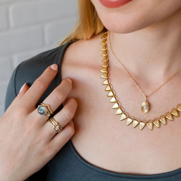 Corey Egan Rings Pinnacles White Diamond Peaked Band