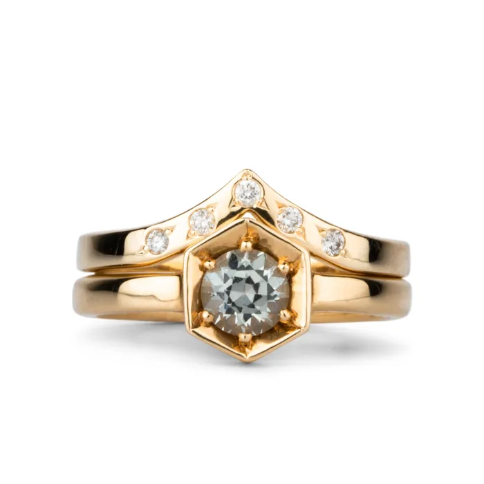 Corey Egan Rings Pinnacles White Diamond Peaked Band