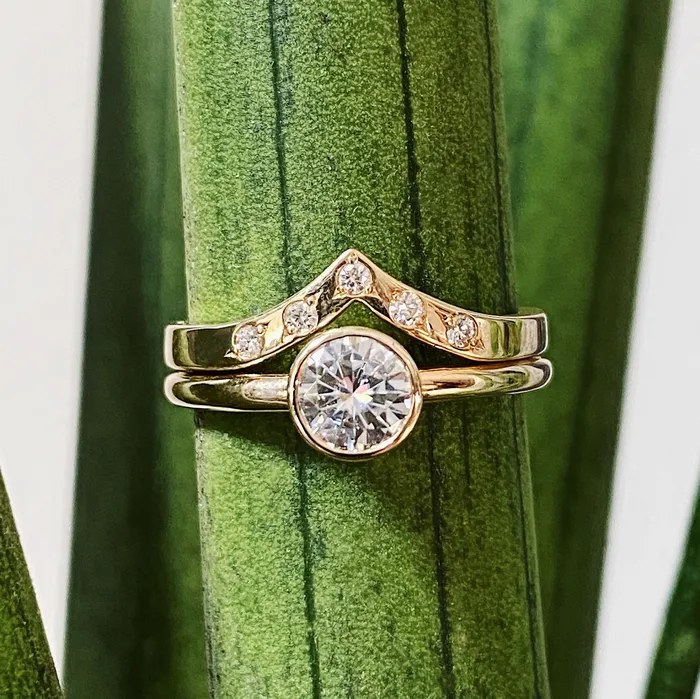 Corey Egan Rings Pinnacles White Diamond Peaked Band