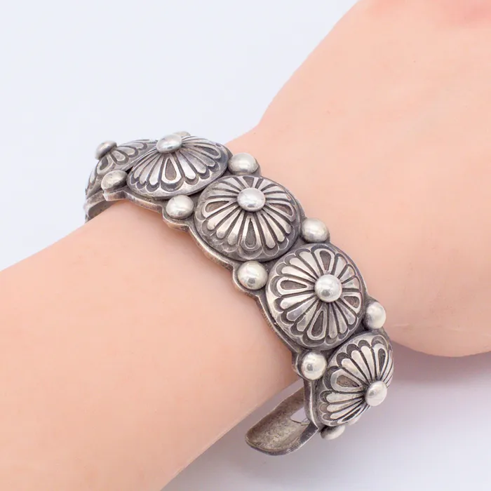 Crown Jewels Coin Bracelets Calvin Martinez Handmade Navajo Sterling Silver Bracelet
