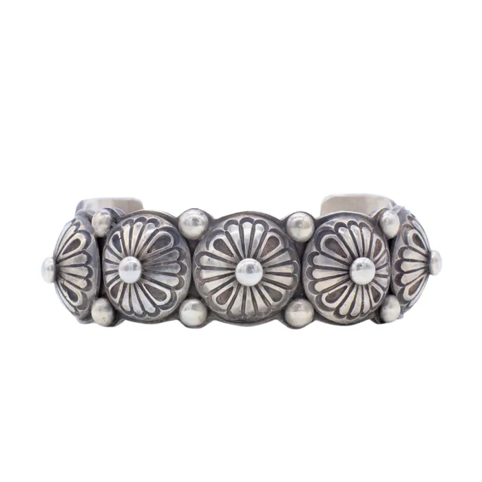 Crown Jewels Coin Bracelets Calvin Martinez Handmade Navajo Sterling Silver Bracelet