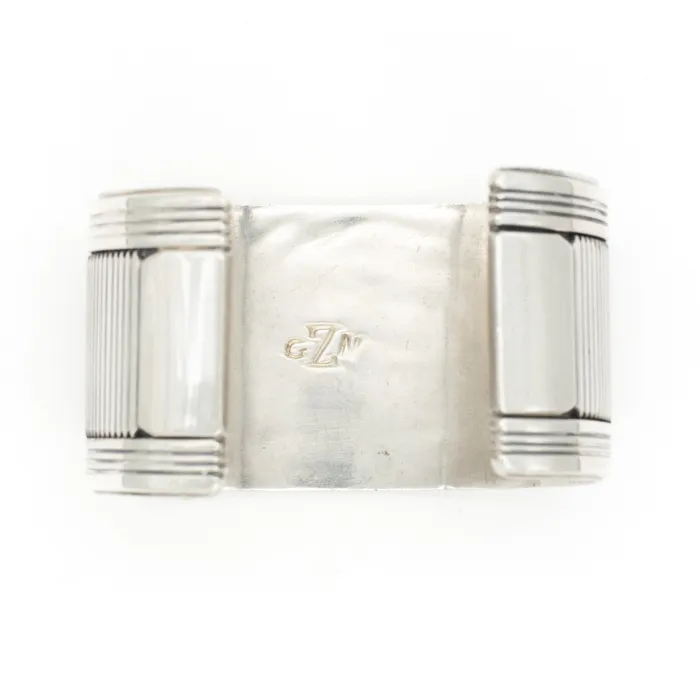 Crown Jewels Coin Bracelets Gibson Nez Navajo Handmade Sterling Silver Cuff Bracelet