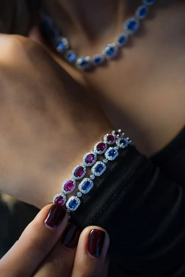 Crown Jewels Coin Bracelets Sapphire and Diamond Bracelet 18k