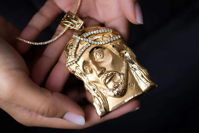 Crown Jewels Coin Jesus Crown of Thorns Gold and Diamond XL Pendant Necklaces