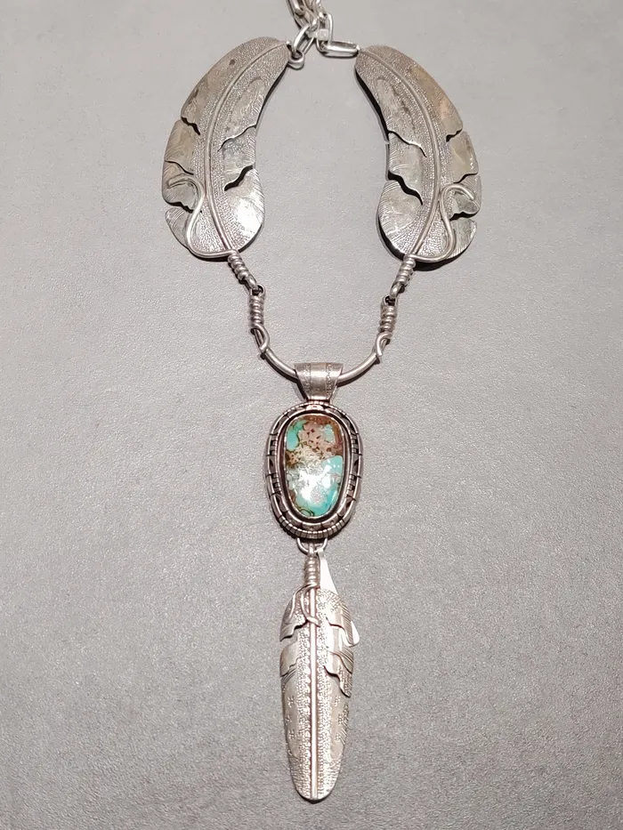 Crown Jewels Coin Necklaces Feather Turquoise Necklace Hallmarked Billy Handmade Native American Crown Jewels Coin Necklaces Feather Turquoise Necklace Hallmarked Billy Handmade Native American