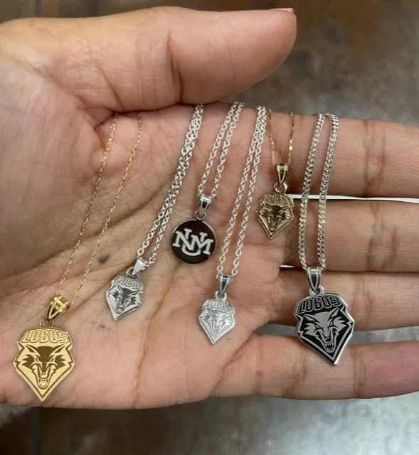 Crown Jewels Coin Necklaces Sterling Silver UNM Lobos Pendant