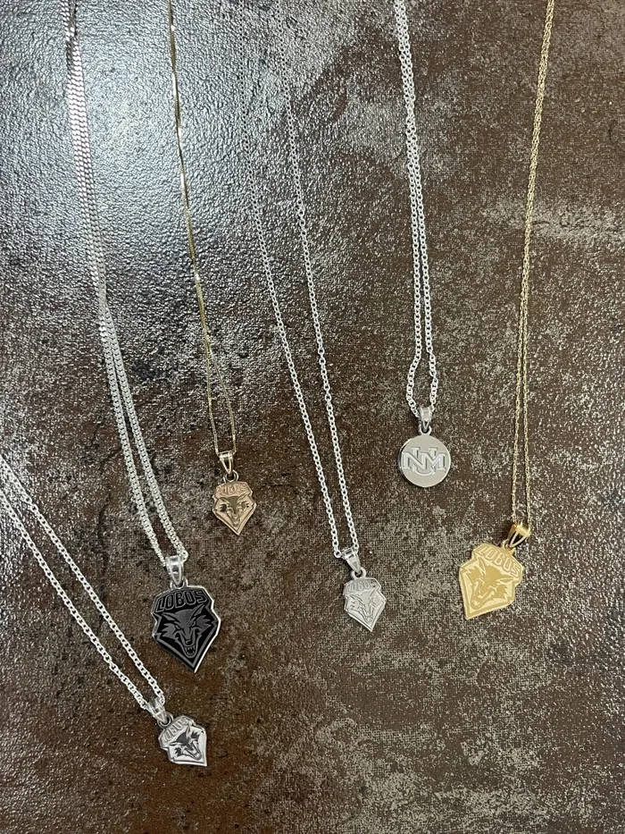 Crown Jewels Coin Necklaces Sterling Silver UNM Lobos Pendant