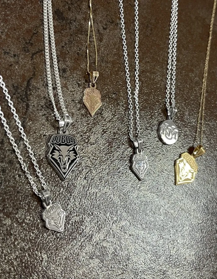 Crown Jewels Coin Necklaces Sterling Silver UNM Lobos Pendant