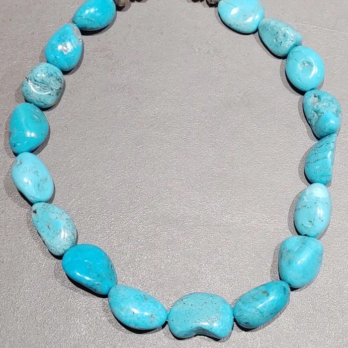Crown Jewels Coin Necklaces Turquoise Nugget Sterling Silver Necklace Handmade Native American