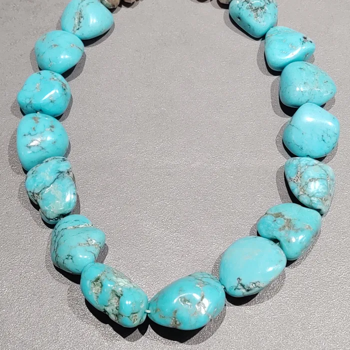 Crown Jewels Coin Necklaces Turquoise Nugget Sterling Silver Necklace Handmade Native American