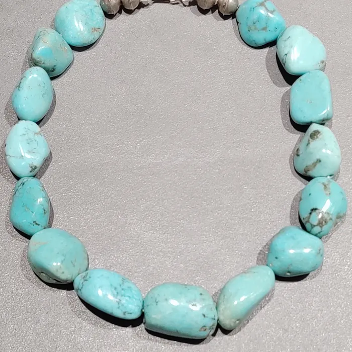 Crown Jewels Coin Necklaces Turquoise Nugget Sterling Silver Necklace Handmade Native American