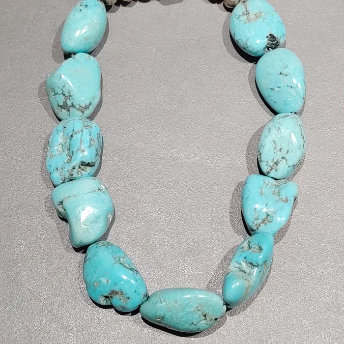 Crown Jewels Coin Necklaces Turquoise Nugget Sterling Silver Necklace Handmade Native American