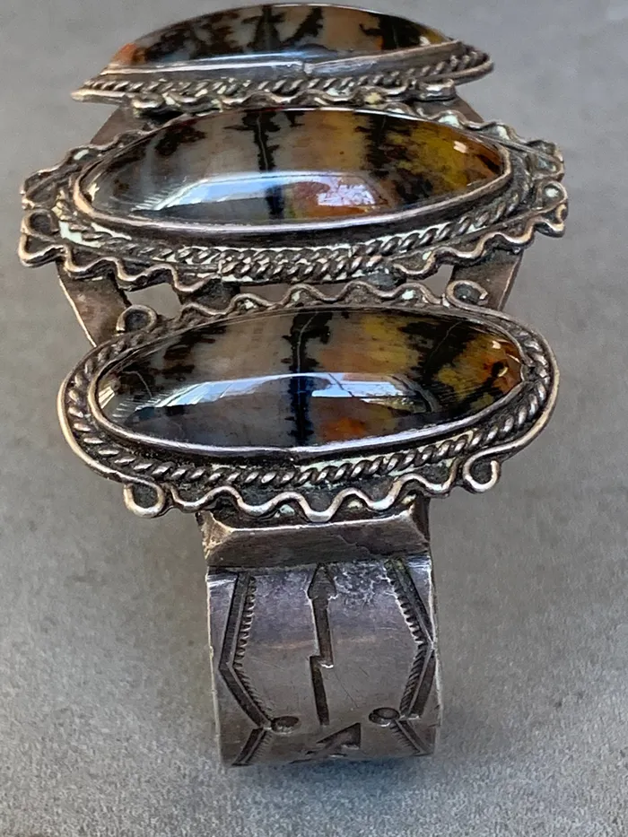 Crown Jewels Coin Petrified Wood BraceletFred Harvey Era Bracelets