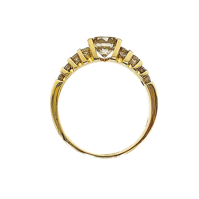 Crown Jewels Coin Rings 075ct center 14k yellow gold diamond ring 125ctw