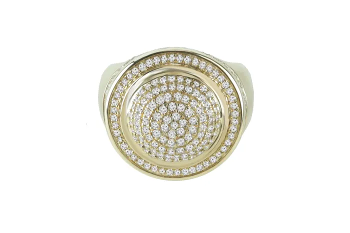 Crown Jewels Coin Rings Mens Cluster Pave Diamond Ring 125 ctw 14k Yellow Gold Crown Jewels Coin Rings Mens Cluster Pave Diamond Ring 125 ctw 14k Yellow Gold
