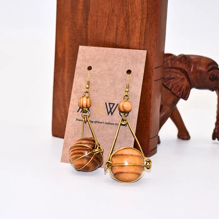 Culture Hub Earrings Dangling Brown Wooden Earrings